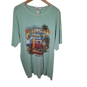 Vintage Bubba Gump Shrimp Co Forest Gump Hawaiin Men's Blue T-Shirt Size XL